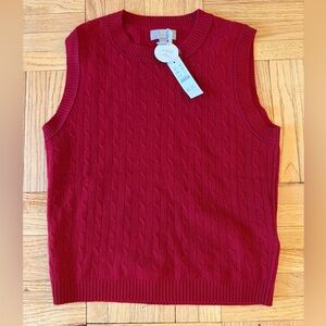 J Crew Cashmere Cable Knit Sweater Vest